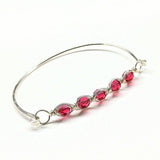 Larger Oval Shaped Swarovski Crystal Bar Bangle Bracelet from Alexa Martha Designs