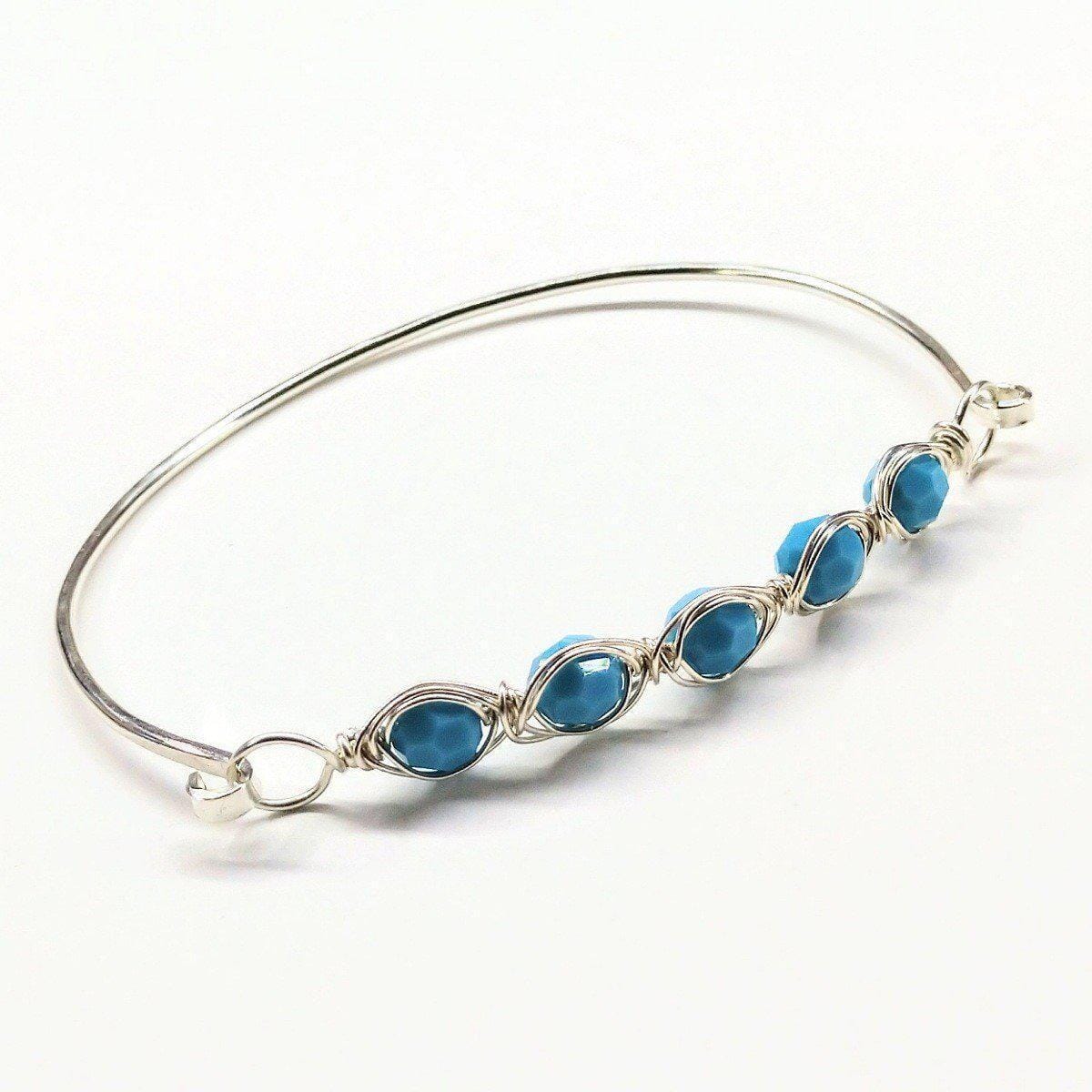 Larger Oval Shaped Swarovski Crystal Bar Bangle Bracelet from Alexa Martha Designs