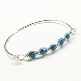 Larger Oval Shaped Swarovski Crystal Bar Bangle Bracelet from Alexa Martha Designs
