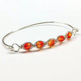 Larger Oval Shaped Swarovski Crystal Bar Bangle Bracelet from Alexa Martha Designs
