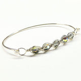 Larger Oval Shaped Swarovski Crystal Bar Bangle Bracelet from Alexa Martha Designs