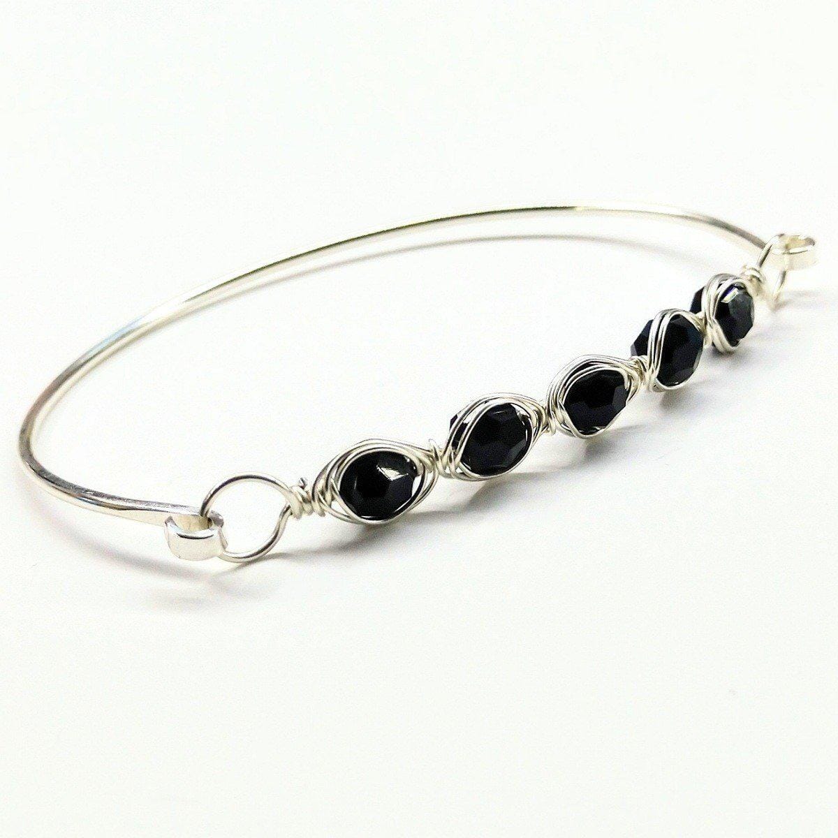 Larger Oval Shaped Swarovski Crystal Bar Bangle Bracelet from Alexa Martha Designs