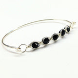 Larger Oval Shaped Swarovski Crystal Bar Bangle Bracelet from Alexa Martha Designs