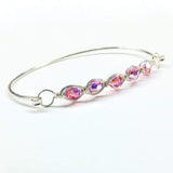 Larger Oval Shaped Swarovski Crystal Bar Bangle Bracelet from Alexa Martha Designs