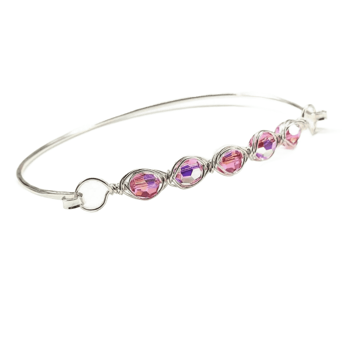 Larger Oval Shaped Swarovski Crystal Bar Bangle Bracelet from Alexa Martha Designs