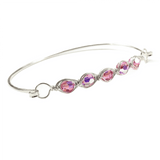 Larger Oval Shaped Swarovski Crystal Bar Bangle Bracelet from Alexa Martha Designs