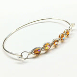 Larger Oval Shaped Swarovski Crystal Bar Bangle Bracelet from Alexa Martha Designs