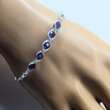 Larger Oval Shaped Swarovski Crystal Bar Bangle Bracelet from Alexa Martha Designs