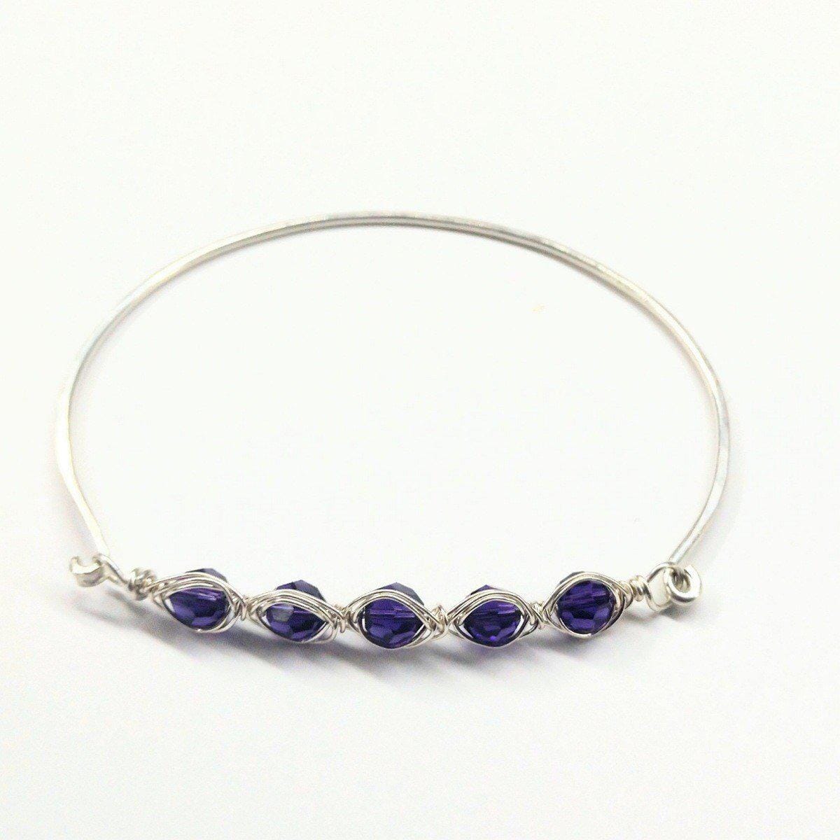 Larger Oval Shaped Swarovski Crystal Bar Bangle Bracelet from Alexa Martha Designs