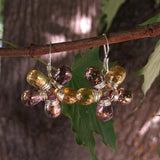 Purple and Yellow Flower Sterling Silver Earrings from Alexa Martha Designs