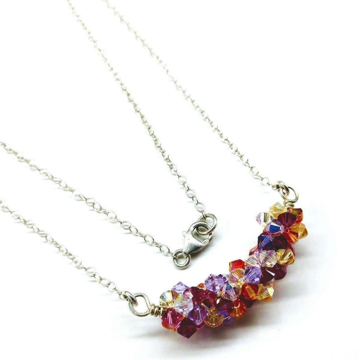 Silver Multi Color Spring Blossom Crystal Necklace from Alexa Martha Designs