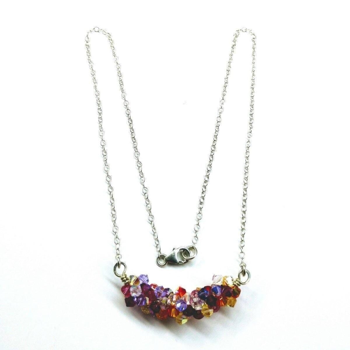 Silver Multi Color Spring Blossom Crystal Necklace from Alexa Martha Designs