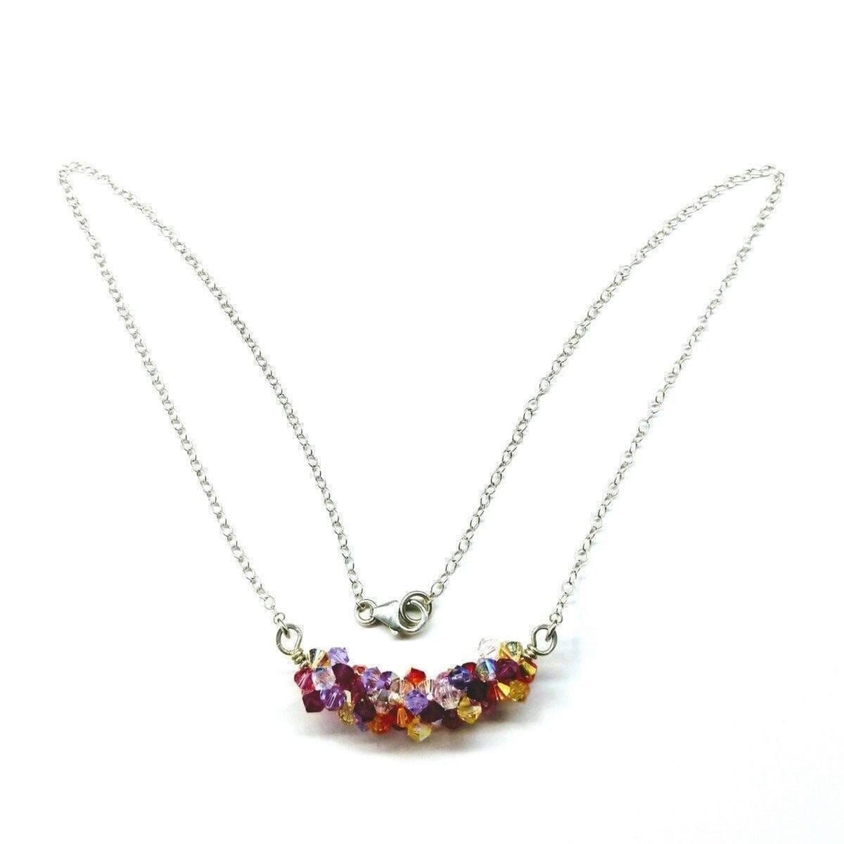 Silver Multi Color Spring Blossom Crystal Necklace from Alexa Martha Designs