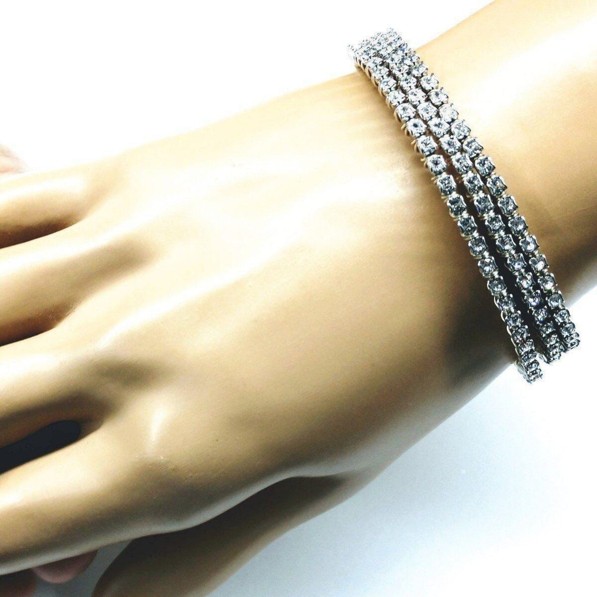 Catch-Free Crystal Rhinestone Tennis Bracelet Bangle from Alexa Martha Designs