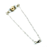 Silver Swarovski Crystal Pearl Bar Bridal Bracelet from Alexa Martha Designs