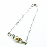 Silver Swarovski Crystal Pearl Bar Bridal Bracelet from Alexa Martha Designs
