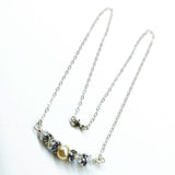 Silver Swarovski Crystal Pearl Bar Bridal Necklace from Alexa Martha Designs