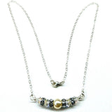 Silver Swarovski Crystal Pearl Bar Bridal Necklace from Alexa Martha Designs