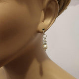Silver Swarovski Crystal Pearl Stack Earrings in Various Colors from Alexa Martha Designs