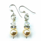 Silver Swarovski Crystal Pearl Stack Earrings in Various Colors from Alexa Martha Designs
