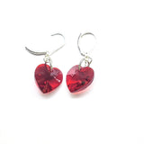 Sterling Silver Red Heart Crystal I Love You Jesus Earrings from Alexa Martha Designs