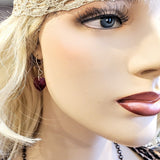 Sterling Silver Red Heart Crystal I Love You Jesus Earrings from Alexa Martha Designs