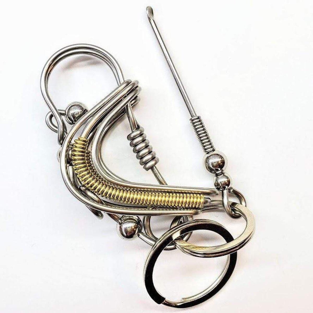 Wire Coiled Birdie Keychain For Him - Limited Edition from Alexa Martha Designs