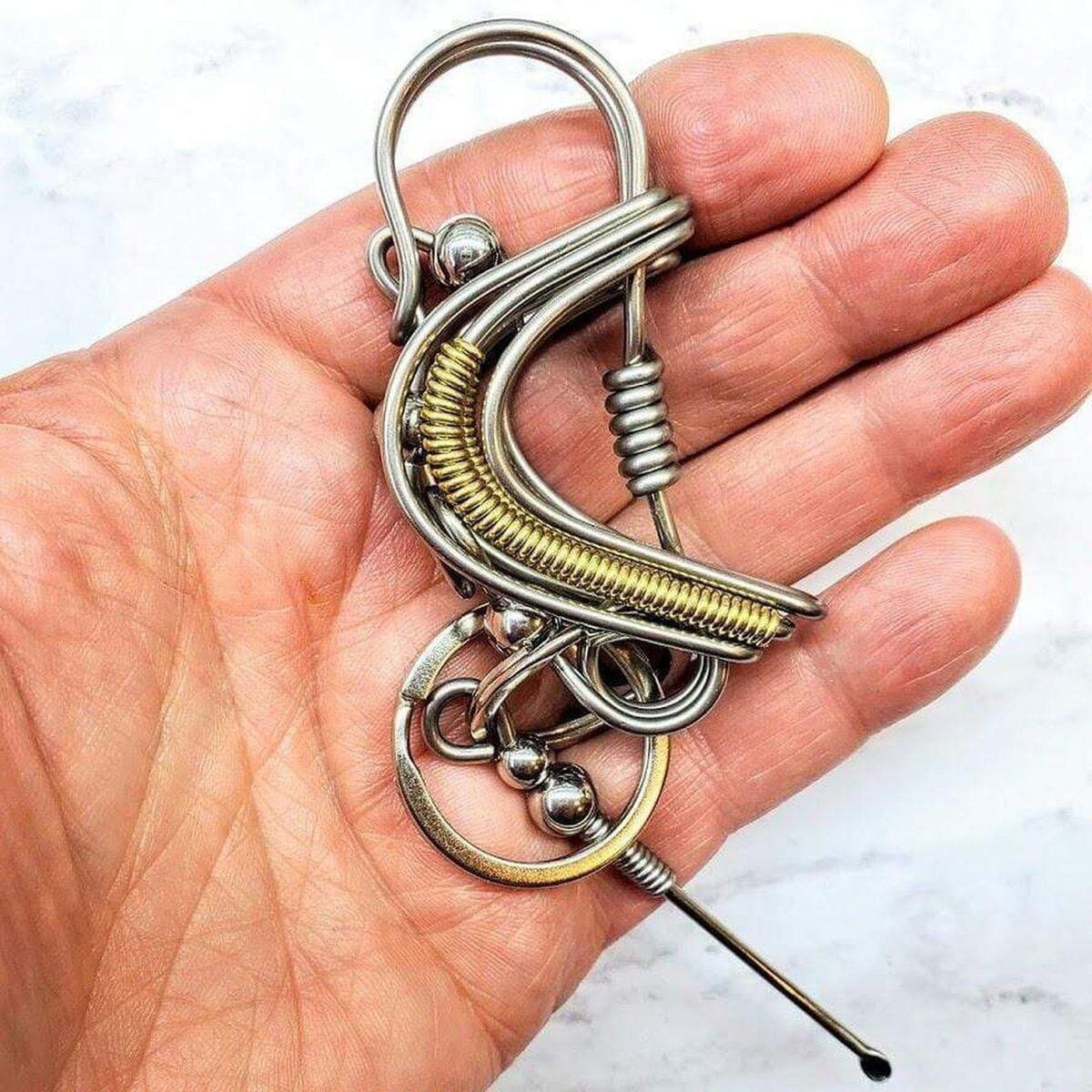 Wire Coiled Birdie Keychain For Him - Limited Edition from Alexa Martha Designs