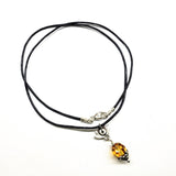 Silver Crystal Pineapple Leather Necklace from Alexa Martha Designs