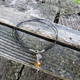 Silver Crystal Pineapple Leather Necklace from Alexa Martha Designs