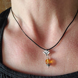 Silver Crystal Pineapple Leather Necklace from Alexa Martha Designs