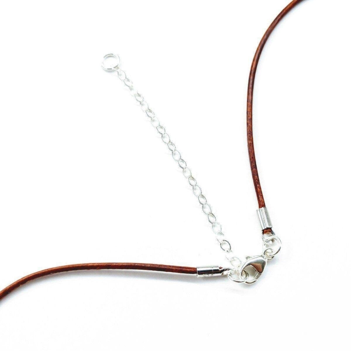 Silver Green Blue Shell Bead Charm Leather Necklace from Alexa Martha Designs
