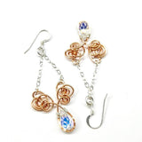 Wire Sculpted Crystal Drop Chandelier Angel Wing Earrings from Alexa Martha Designs