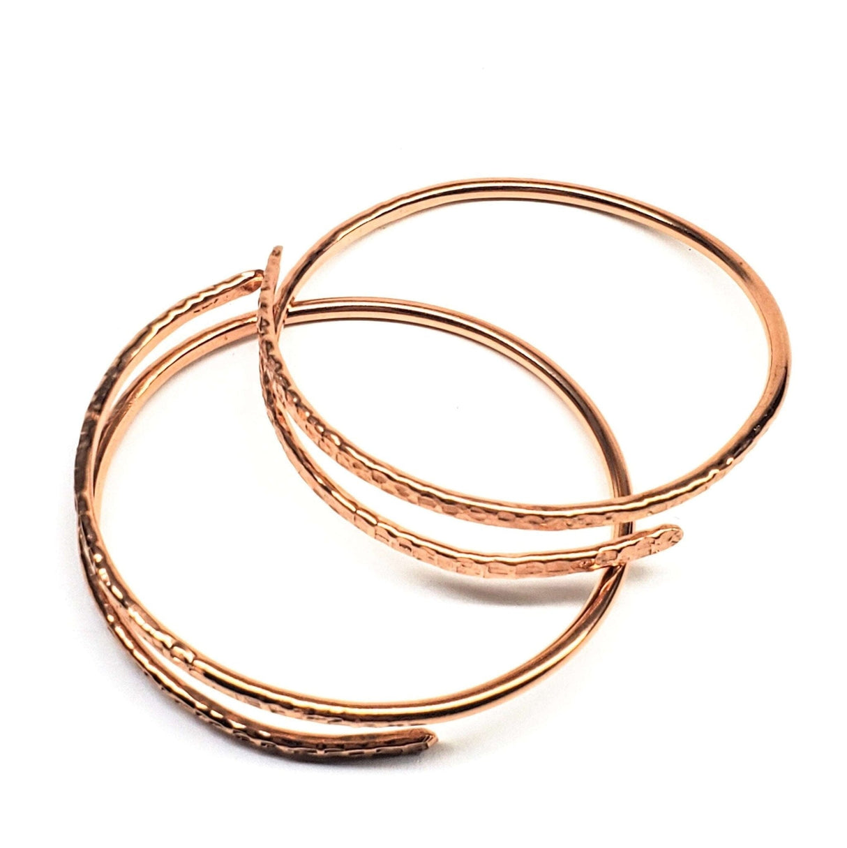 2 Piece Handmade Interlocking Full Overlap Copper Bangle Set from Alexa Martha Designs
