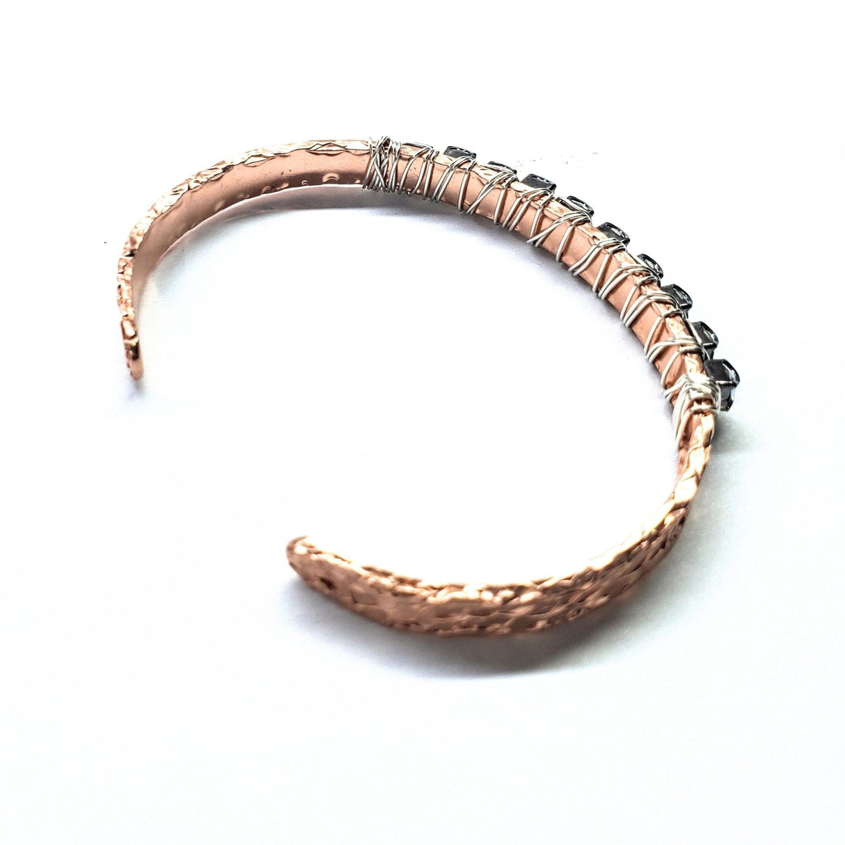 Set of Glamorously Wrapped Hammered Rhinestone Crystal Bling Bangles from Alexa Martha Designs