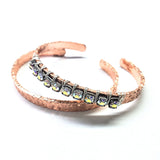 Set of Glamorously Wrapped Hammered Rhinestone Crystal Bling Bangles from Alexa Martha Designs