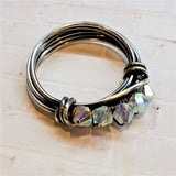 Wire Wrapped Antiqued  Silver Super Sparkly Multi Band Bling Ring from Alexa Martha Designs