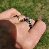 Wire Wrapped Antiqued  Silver Super Sparkly Multi Band Bling Ring from Alexa Martha Designs