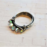 Wire Wrapped Antiqued  Silver Super Sparkly Multi Band Bling Ring from Alexa Martha Designs