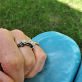 Wire Wrapped Antiqued  Silver Super Sparkly Multi Band Bling Ring from Alexa Martha Designs