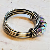 Wire Wrapped Antiqued  Silver Super Sparkly Multi Band Bling Ring from Alexa Martha Designs
