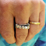 Wire Wrapped Antiqued  Silver Super Sparkly Multi Band Bling Ring from Alexa Martha Designs