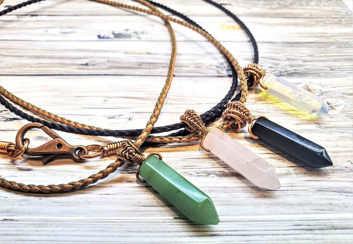 Vegan Friendly Wire Wrapped Pointed Crystal Necklace from Alexa Martha Designs