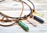 Vegan Friendly Wire Wrapped Pointed Crystal Necklace from Alexa Martha Designs