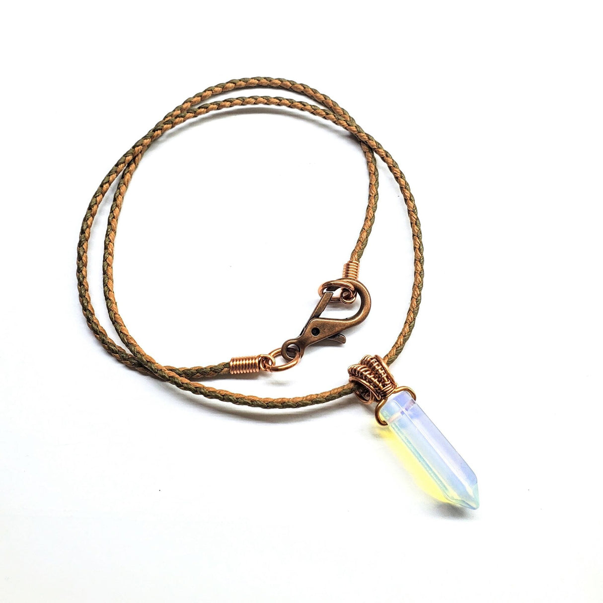 Vegan Friendly Wire Wrapped Pointed Crystal Necklace from Alexa Martha Designs