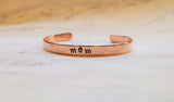 MOM Stamped Copper Cuff from Alexa Martha Designs