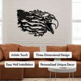 American Bald Eagle Wall Art with Distressed US Flag-Indepence Day Gift from VITAHOME DESIGN LLC