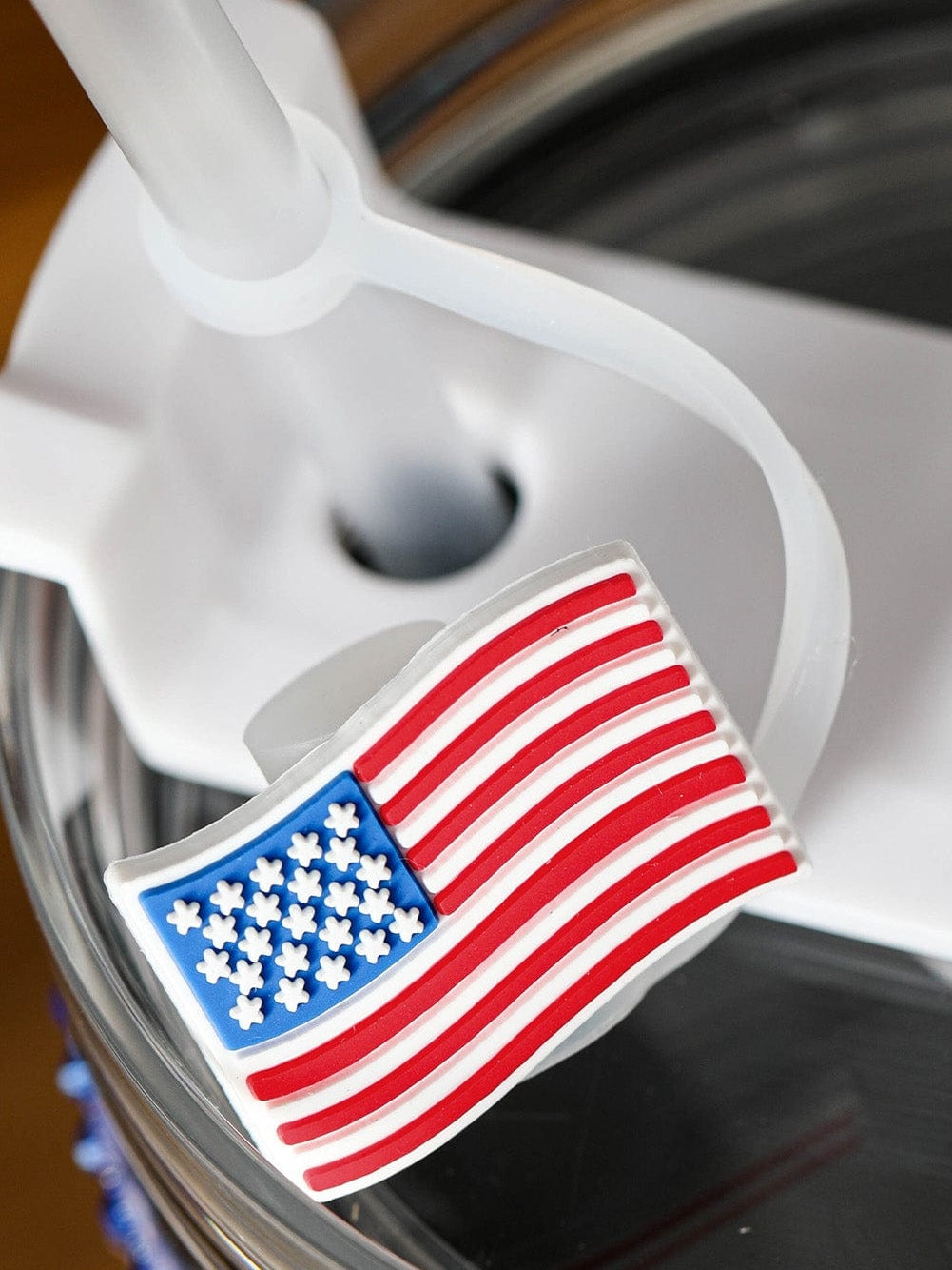American Flag PVC Straw Lid for Patriotic Parties and BBQs from MsDressly