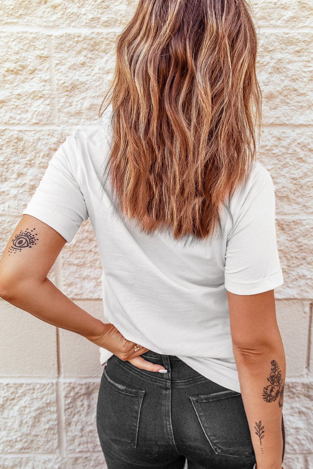 American Honey Distressed Graphic Tee - White from MsDressly