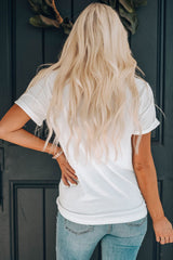 American Honey Distressed Graphic Tee - White from MsDressly